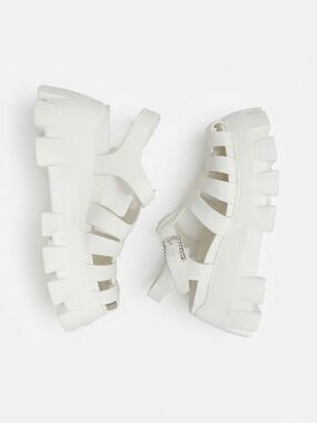 Circus NY by Sam Edelman White Chunky Gladiator Sandals New 10